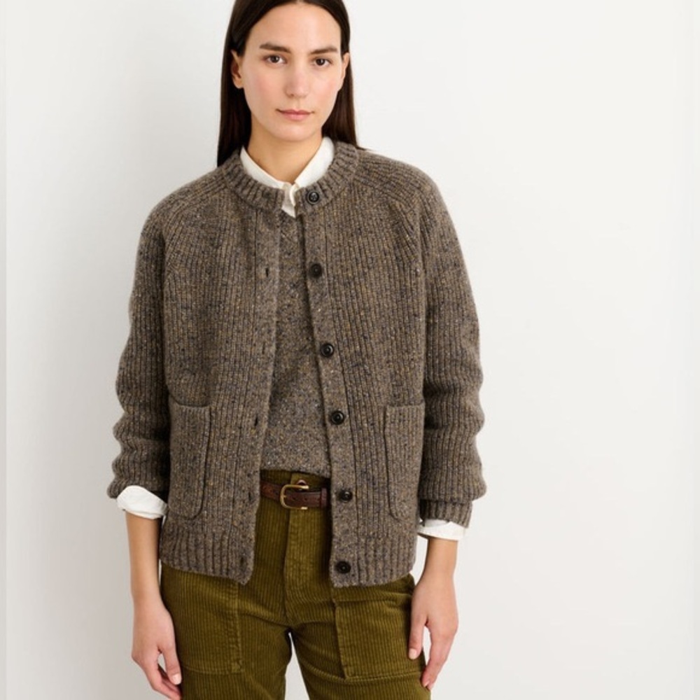 Alex Mill Chunky Rib Cardigan in Donegal wool  Small S